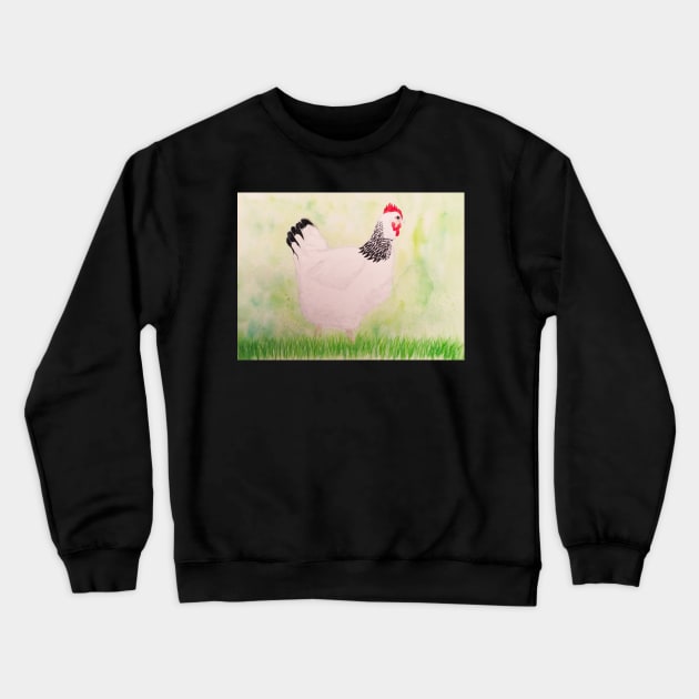 Black and White Watercolor Chicken| Melanie Jensen Illustrations Crewneck Sweatshirt by illusima